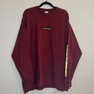 Supreme Long Sleeve T-Shirt XL Burgundy Red Logo Spell Out “Since 1994”